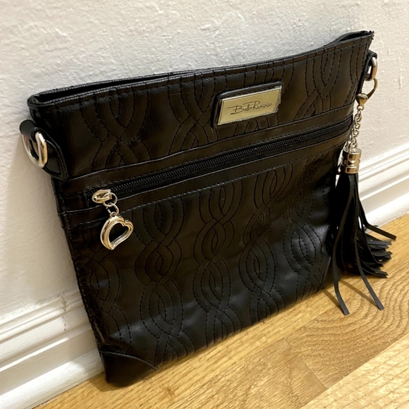 B. Makowsky Dark Brown Crossbody Bag with Tassel - Picture 1 of 2